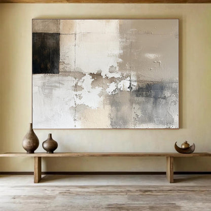 Hand-Painted Neutral Tones Textured Abstract Painting On Canvas HPS111