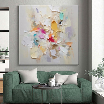 48x60 Colorful Abstract Acrylic Painting with Thick Textures, Cool Abstract Paintings PT006