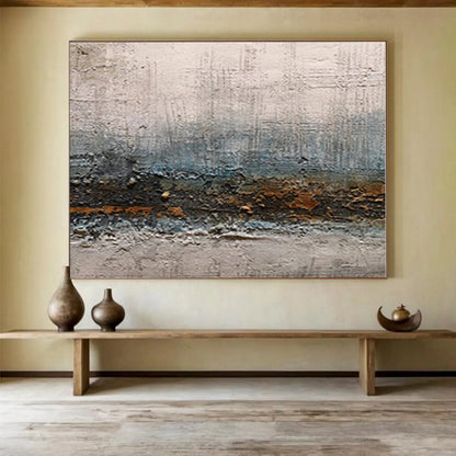 Hand Painted Art Neutral Tones Textured Landscape Abstract Painting On Canvas HPS095
