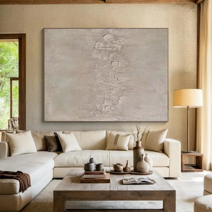 Minimalist Canvas Art Beige Textured Abstract Art PT688