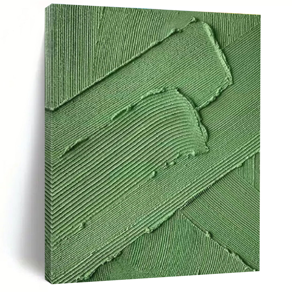 Large Painting In Living Room Green Textured Abstract Acrylic Art PT340