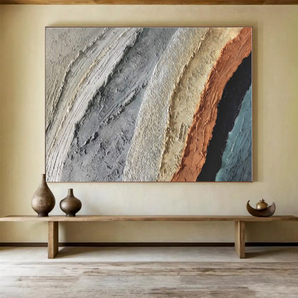 Hand Painted Art Earthy Tones Textured Abstract Painting On Canvas HPS125