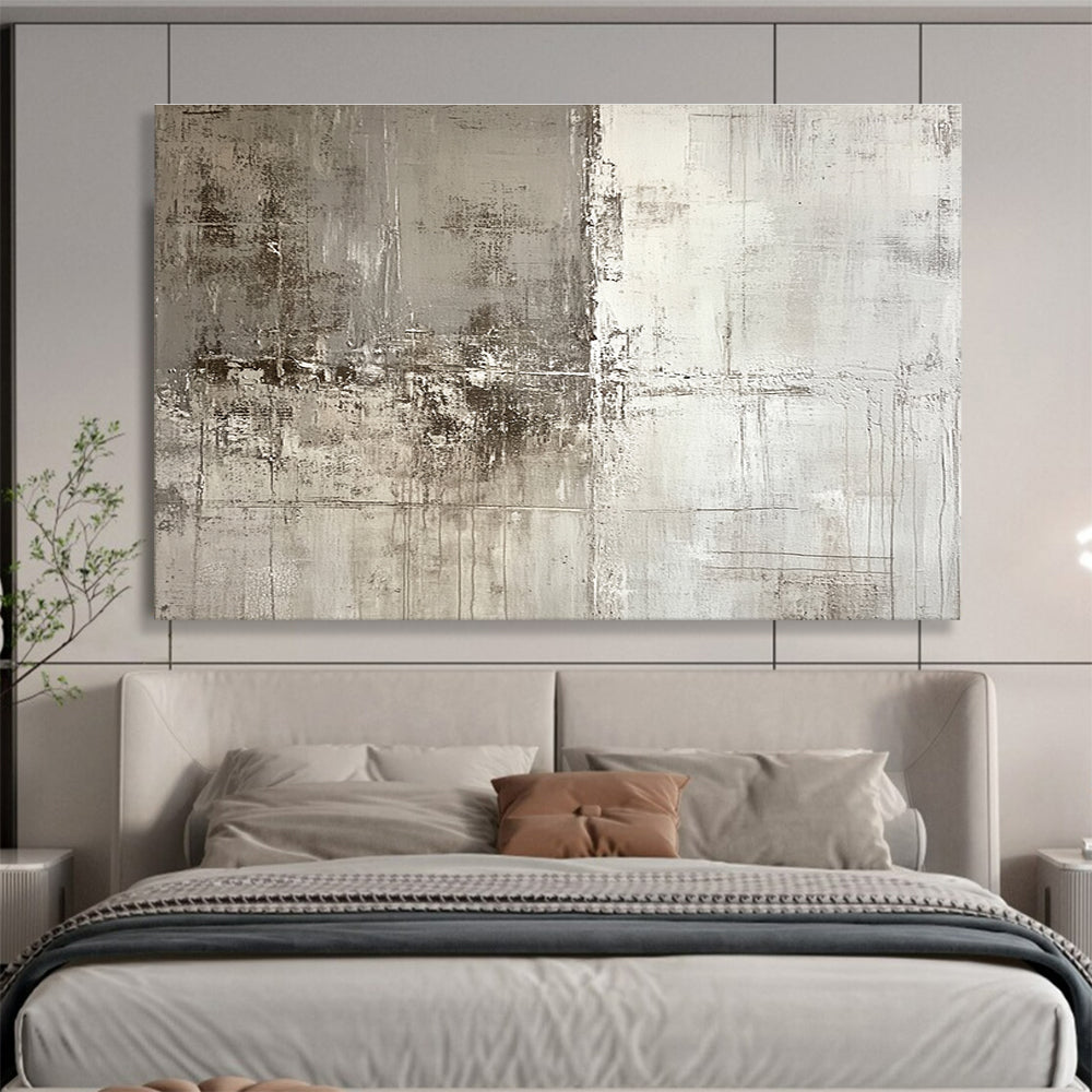 Acrylic Modern Art Paintings Gray & White Textured Abstract Painting HPS246