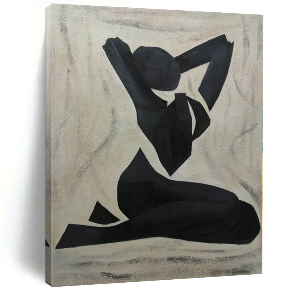 Modern Art Acrylic Black and White Geometric Figure Abstract Body Painting DPS425