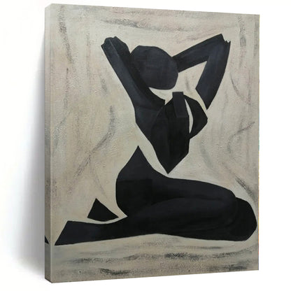 Modern Art Acrylic Black and White Geometric Figure Abstract Body Painting DPS425