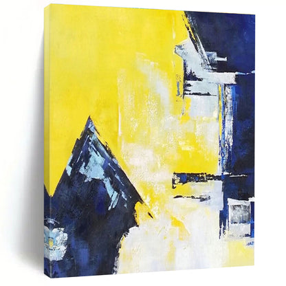 Cool Abstract Paintings Yellow Blue White Geometric Abstract Art PT353