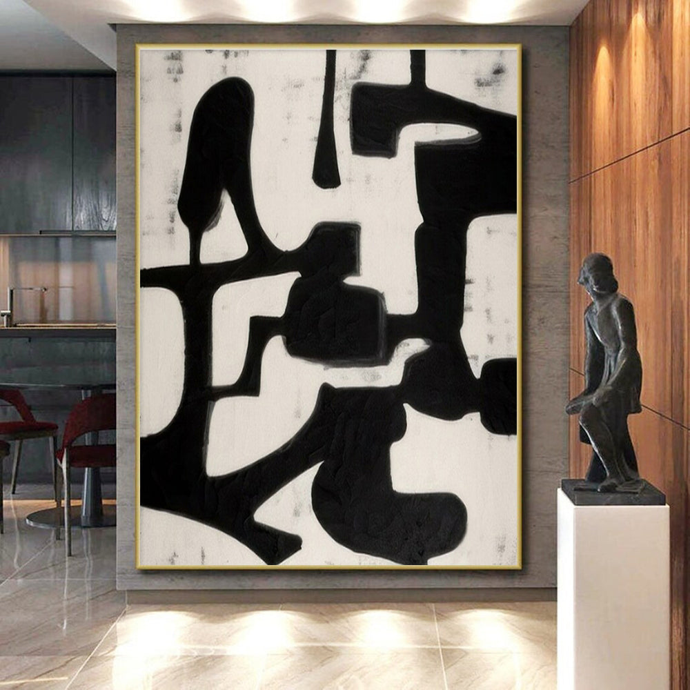 Unique Abstract Art Black and White Geometric Abstract Art PT665