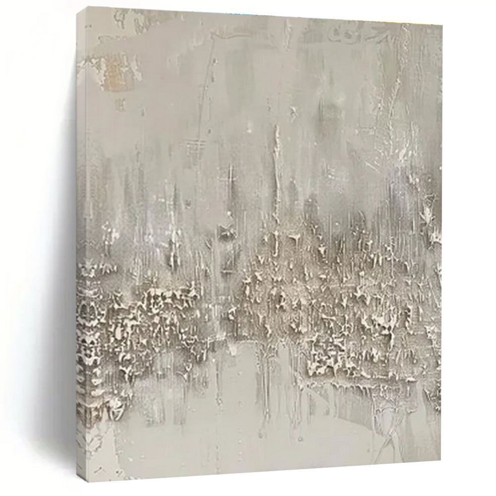 Hand Painted Art Beige Textured Abstract Art PT371
