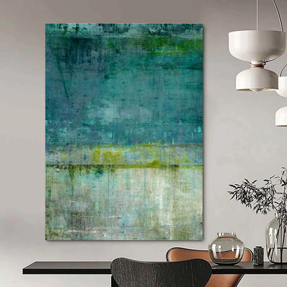 Large Size Teal, Green & Beige Abstract Textured, Modern Art Acrylic DPS513