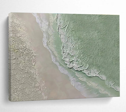 Large Size Green & Beige Textured Landscape Abstract Art HPS224