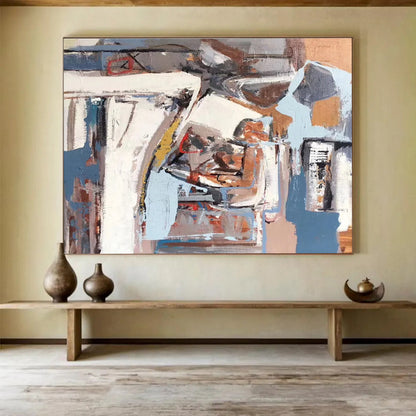 Acrylic Modern Art Paintings Gray, White & Brown Abstract Urban Art HPS183