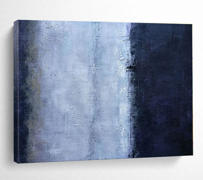 Unique Abstract Art Gray & Blue Textured Minimalist Piece HPS146