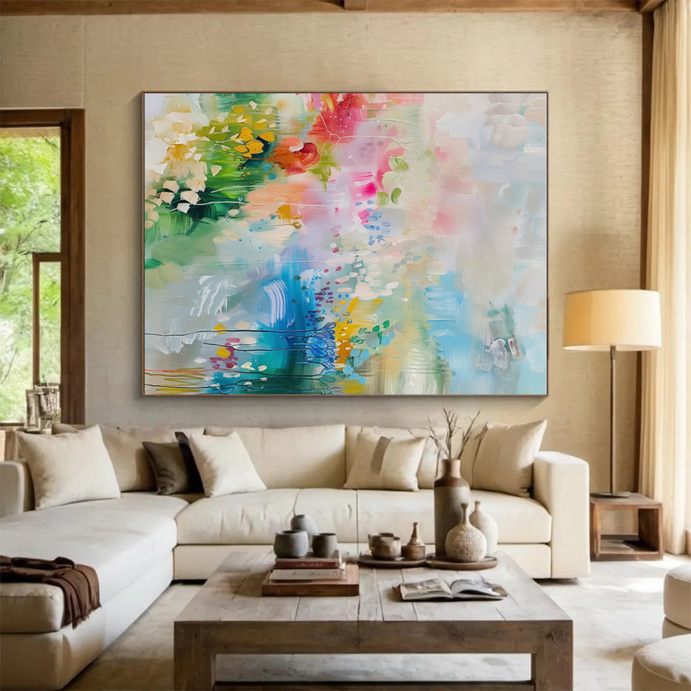 Hand-Painted Colorful Floral Abstract Art PT717