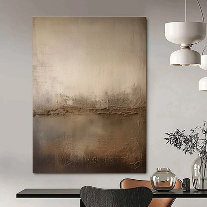Cool Abstract Paintings Beige, Brown, and Gray Textured Abstract Landscape Art DPS473