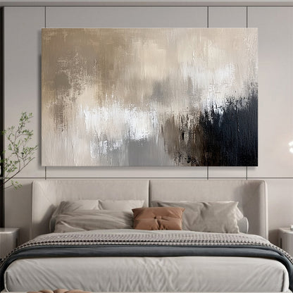 Unique Abstract Art Beige, Gray & Black Textured Abstract Painting HPS300