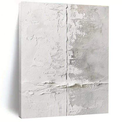 Unique Abstract Art in White and Grey Textured Minimalism PT228