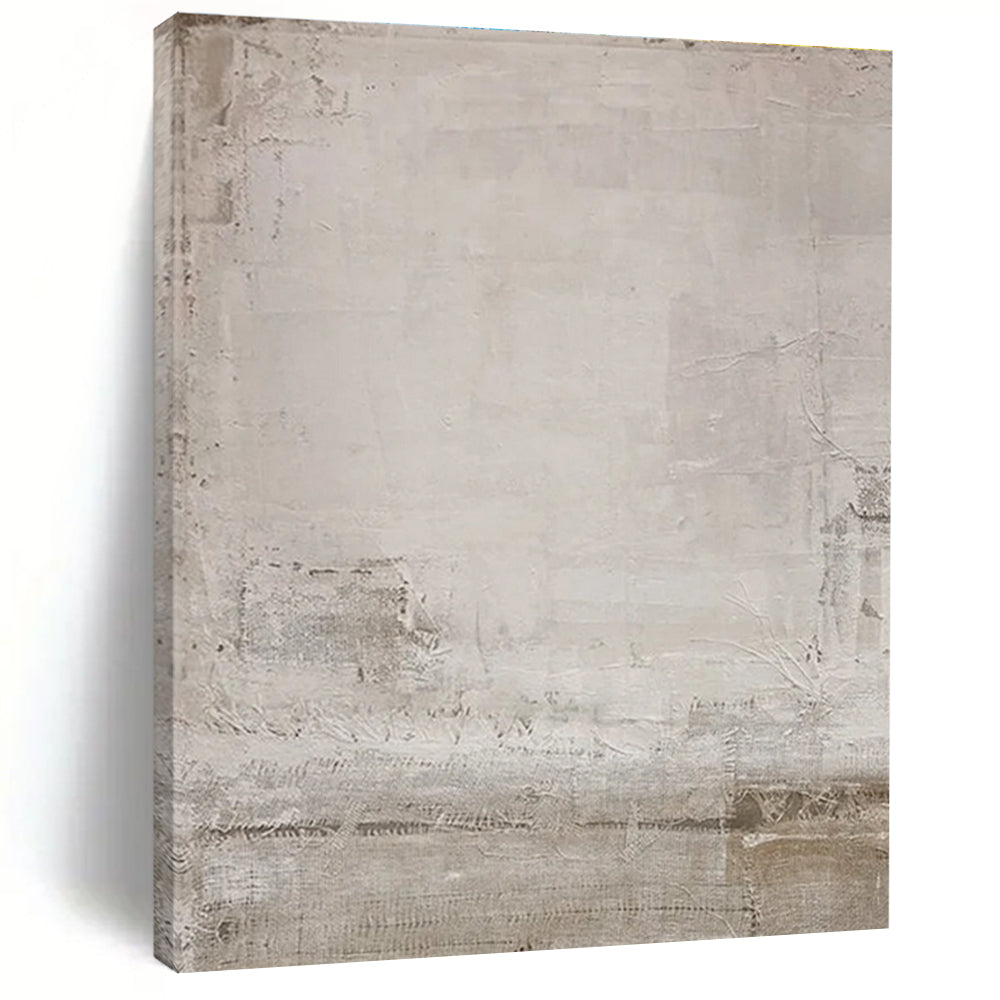 Minimalist Canvas Art in Beige and Grey Textured Neutrals PT222