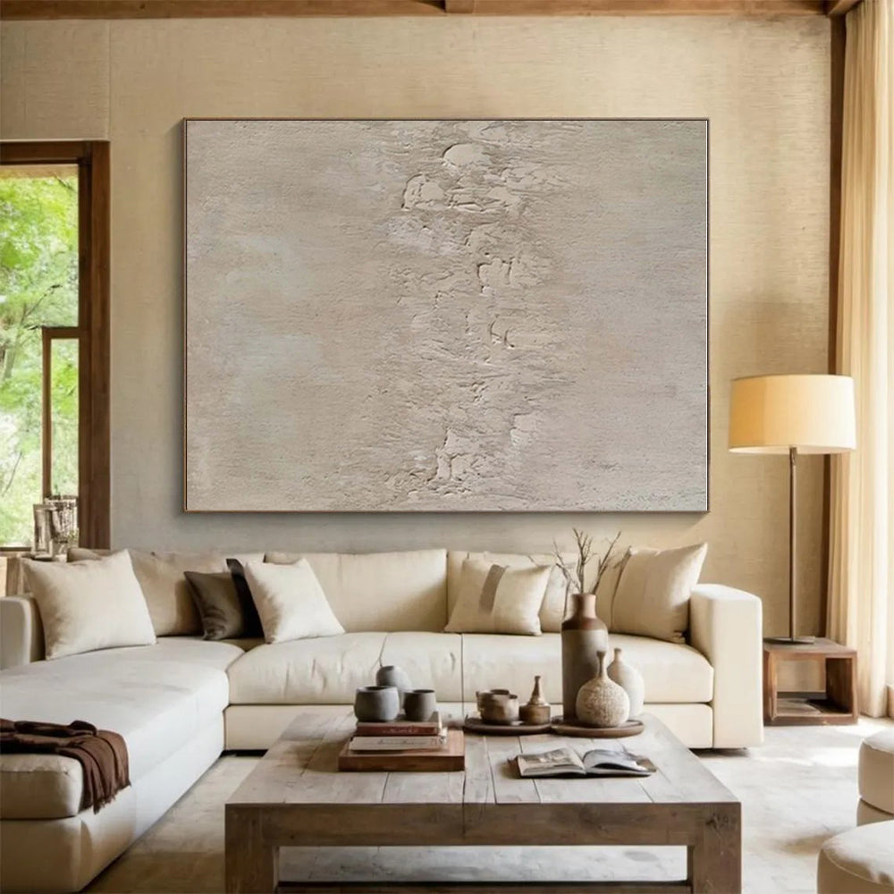 Paintings For House Beige Textured Abstract Art PT505