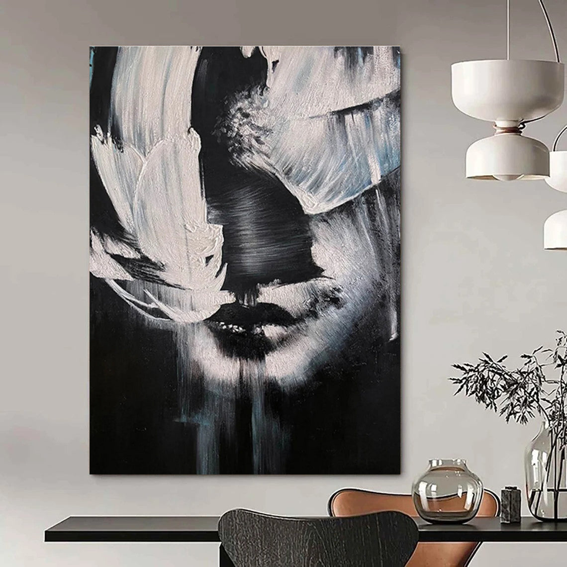Cool Abstract Paintings Black and White Abstract Face Painting DPS452