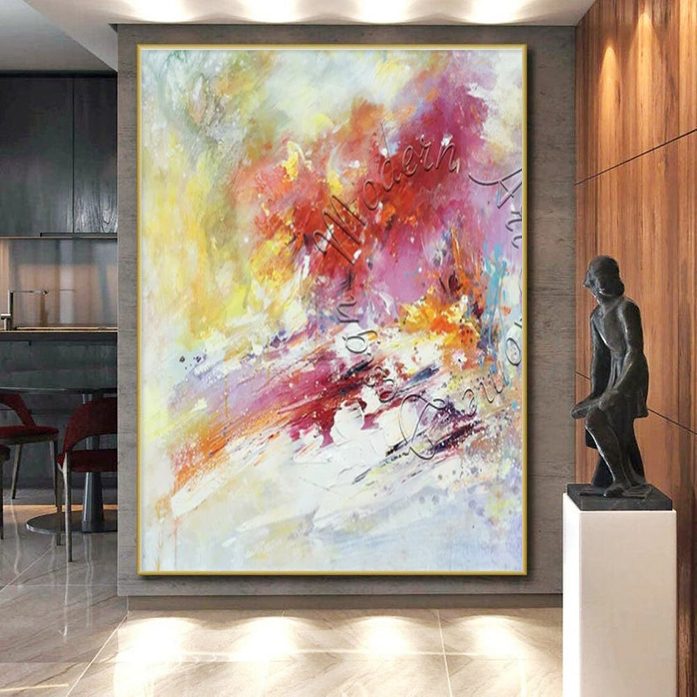 Modern Art Acrylic Vibrant Color Explosion Abstract Art PT620