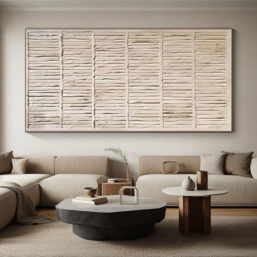 Minimalist Canvas Art Beige Textured Abstract Art PT819