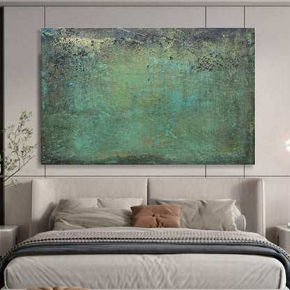 Hand-Painted Teal & Earthy Tones Textured Abstract Painting On Canvas HPS121