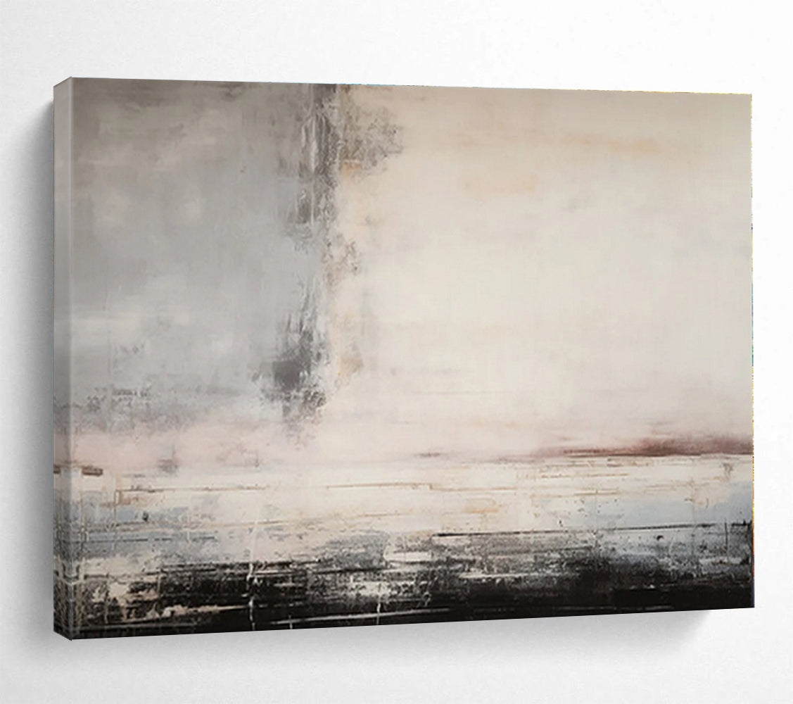 Minimalist Canvas Art Neutral Tones Textured Abstract On Canvas HPS023