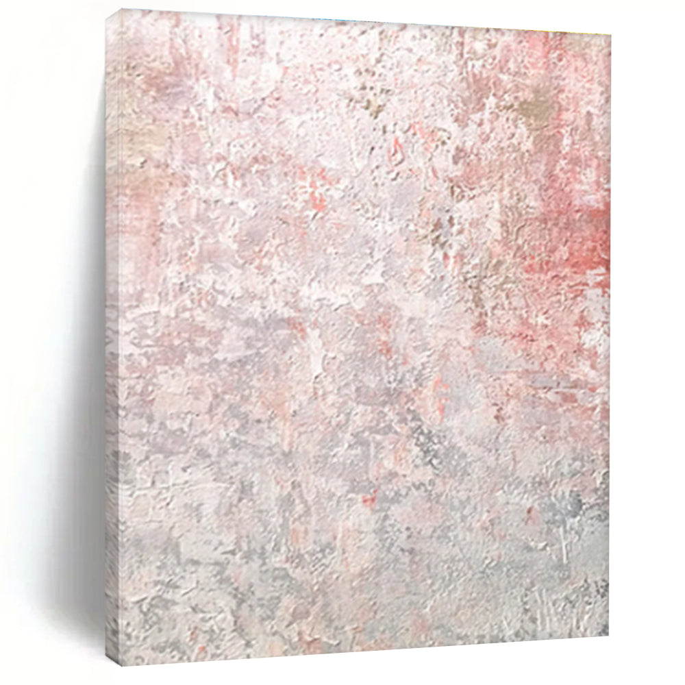 Hand-Painted Pink and Gray Textured Abstract Art, Acrylic Modern Art Painting PT291