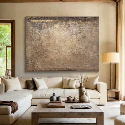 Paintings For House Brown Textured Minimalist Abstract Art HPS340