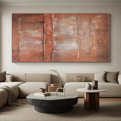 Hand Painted Art Rust Brown Textured Abstract Art PT352