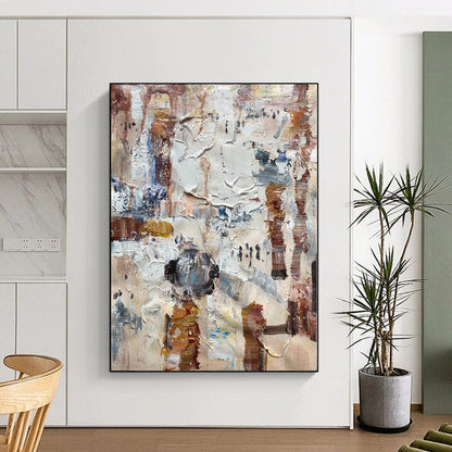 Large Painting In Living Room Multicolor Textured Abstract Painting On Canvas PT060