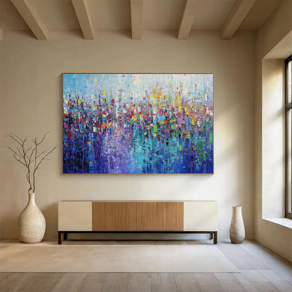 Large Painting In Living Room Multicolor (Blue, Purple, Red, Green) Textured Abstract Painting HPS248