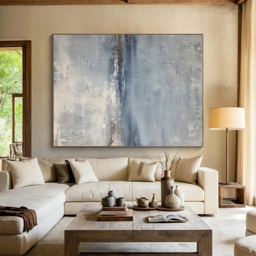 Acrylic Modern Art Paintings Blue Gray Abstract Landscape Art PT372