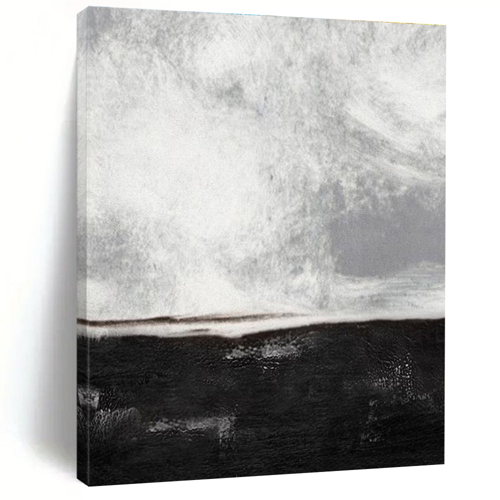 Oversized Abstract Wall Art Black and White Textured Abstract Art PT706