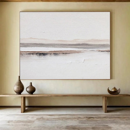 Large Contemporary Wall Art Beige & Gray Textured Abstract Art HPS158