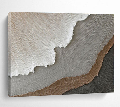 Handmade Art Neutral Tones Textured Abstract On Canvas HPS066