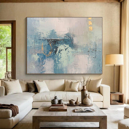 Unique Abstract Art Blue & Gray Textured Abstract Painting On Canvas HPS133