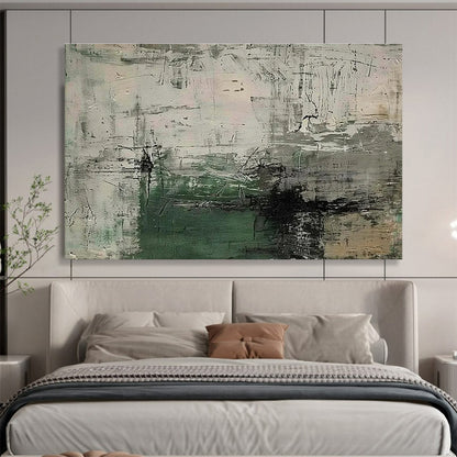Buy Abstract Art Online Green, Gray, and Black Textured Abstract Urban Art HPS359