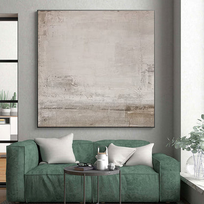 Minimalist Canvas Art Light Gray Textured Abstract Art PT626