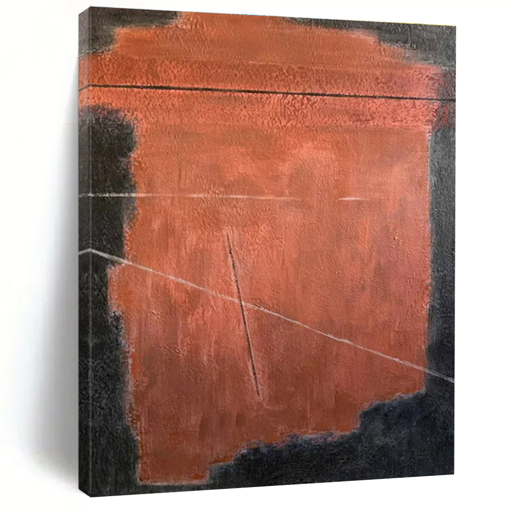Handmade Art Red and Black Textured Abstract Art PT750