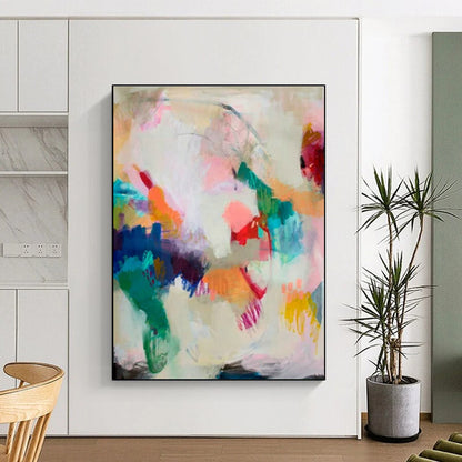 Cool Abstract Paintings Colorful Vibrant Abstract Composition, Acrylic Modern Art Paintings PT516