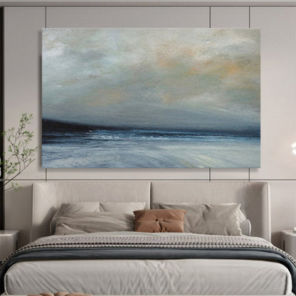 Unique Abstract Art Gray & Beige Abstract Coastal Art HPS180