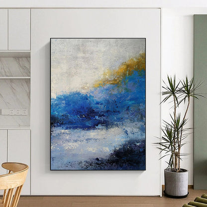 Large Size Blue Yellow White Abstract Landscape Art PT423