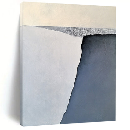 Big Abstract Painting On Canvas, Gray White Abstract Minimalist Geometric Art On Canvas PT163