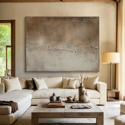 Acrylic Modern Art Paintings Beige & Gray Textured Abstract Art HPS227
