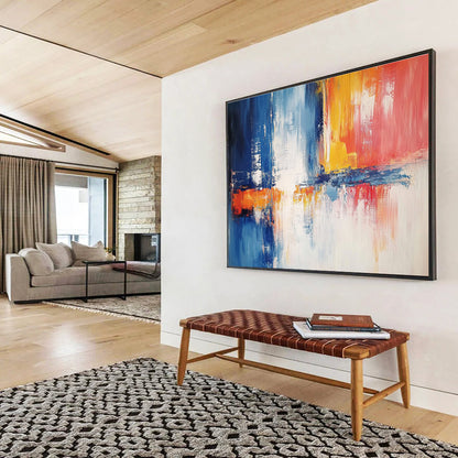 Hand-Painted Colorful Abstract City Reflection Acrylic Modern Art Painting HPS301