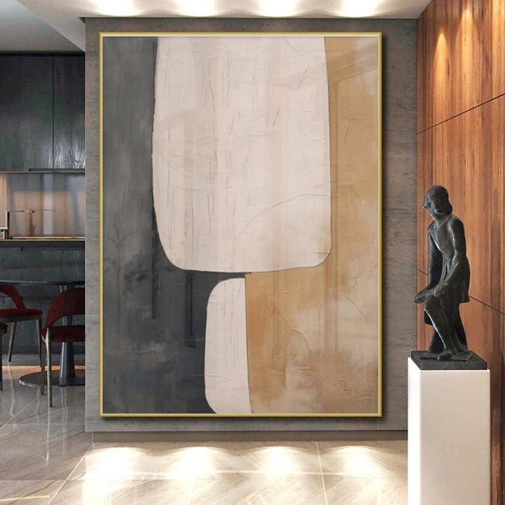 Oversized Abstract Wall Art Beige, Gray, and Brown Abstract Art PT669