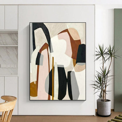 Unique Abstract Art Multicolor Geometric Abstract Collage, Acrylic Modern Art Paintings PT551