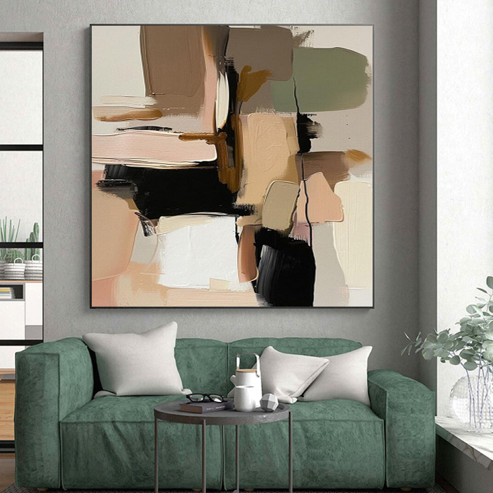 Unique Abstract Art Multicolor Geometric Abstract Painting On Canvas PT055