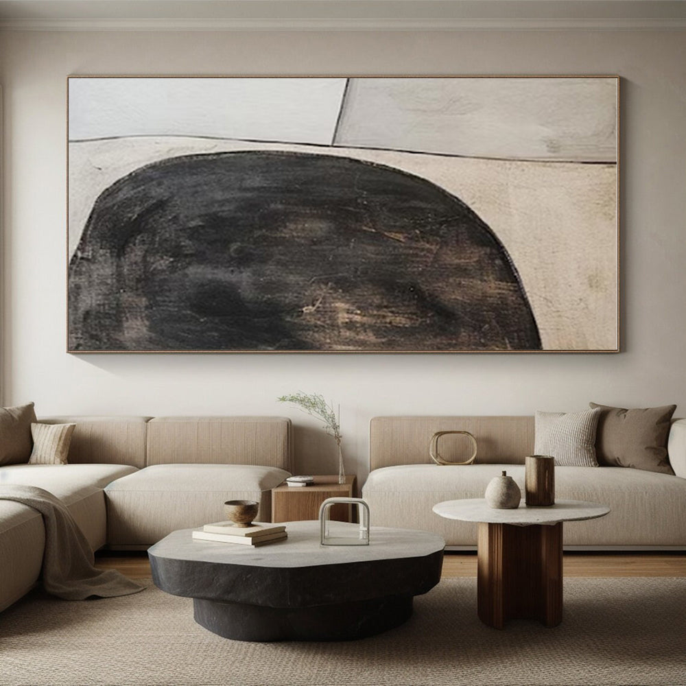 Unique Abstract Art Black and White Circular Abstract Art PT673